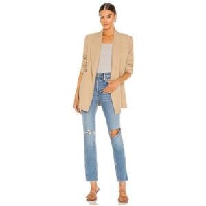 RE/DONE Originals 80s Slim Straight Jeans in Brisk Blue With Rips Size 29